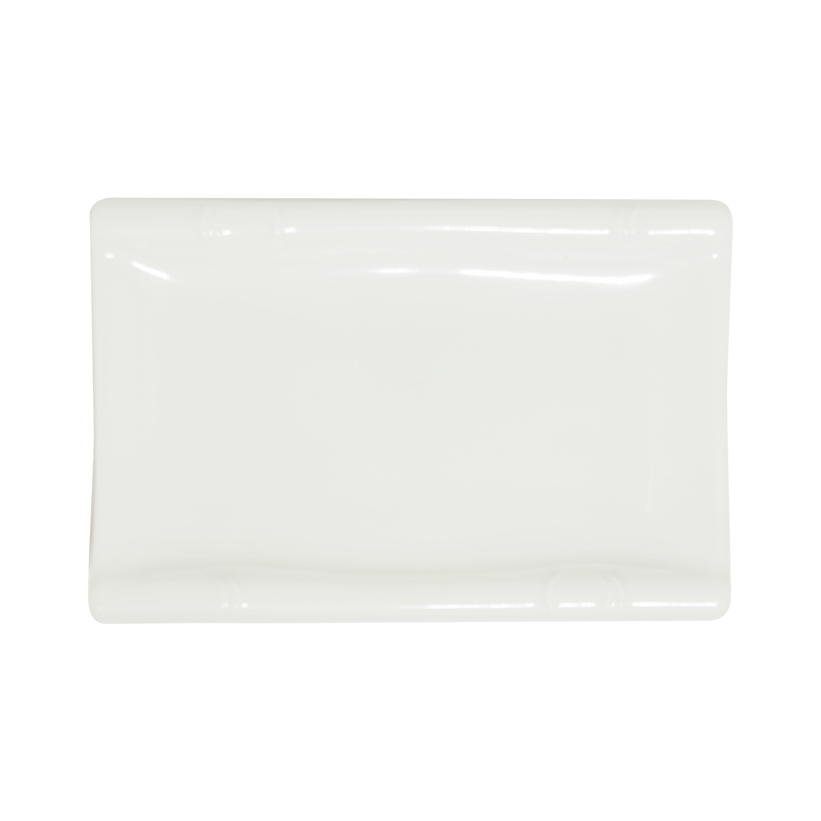 Melamine Rect Curved Edge White 17.2X11.2X2cm