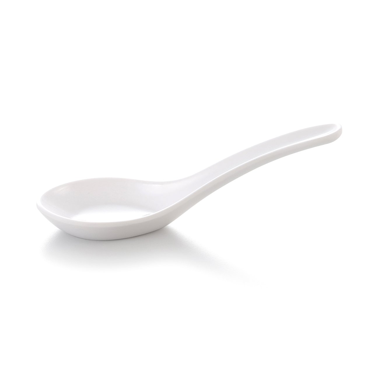 Melamine Chinese Spoon White 13.3X4cm