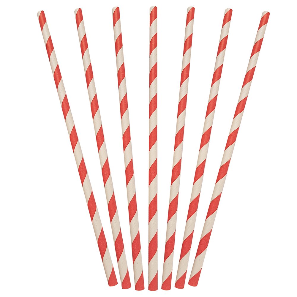 Paper Straws Regular Red Stripe 250pcs