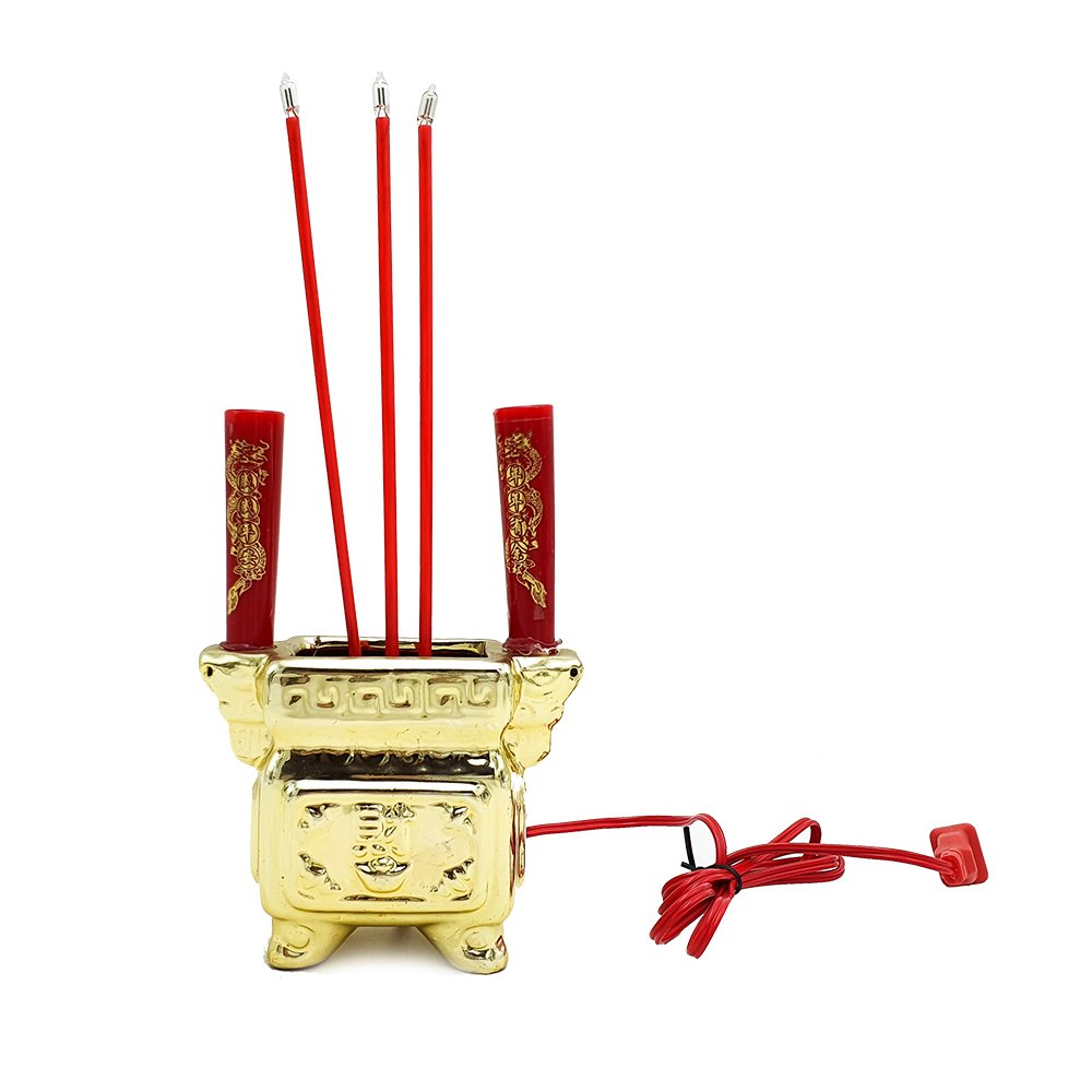 Electric Candle & Joss Stick Stand Square