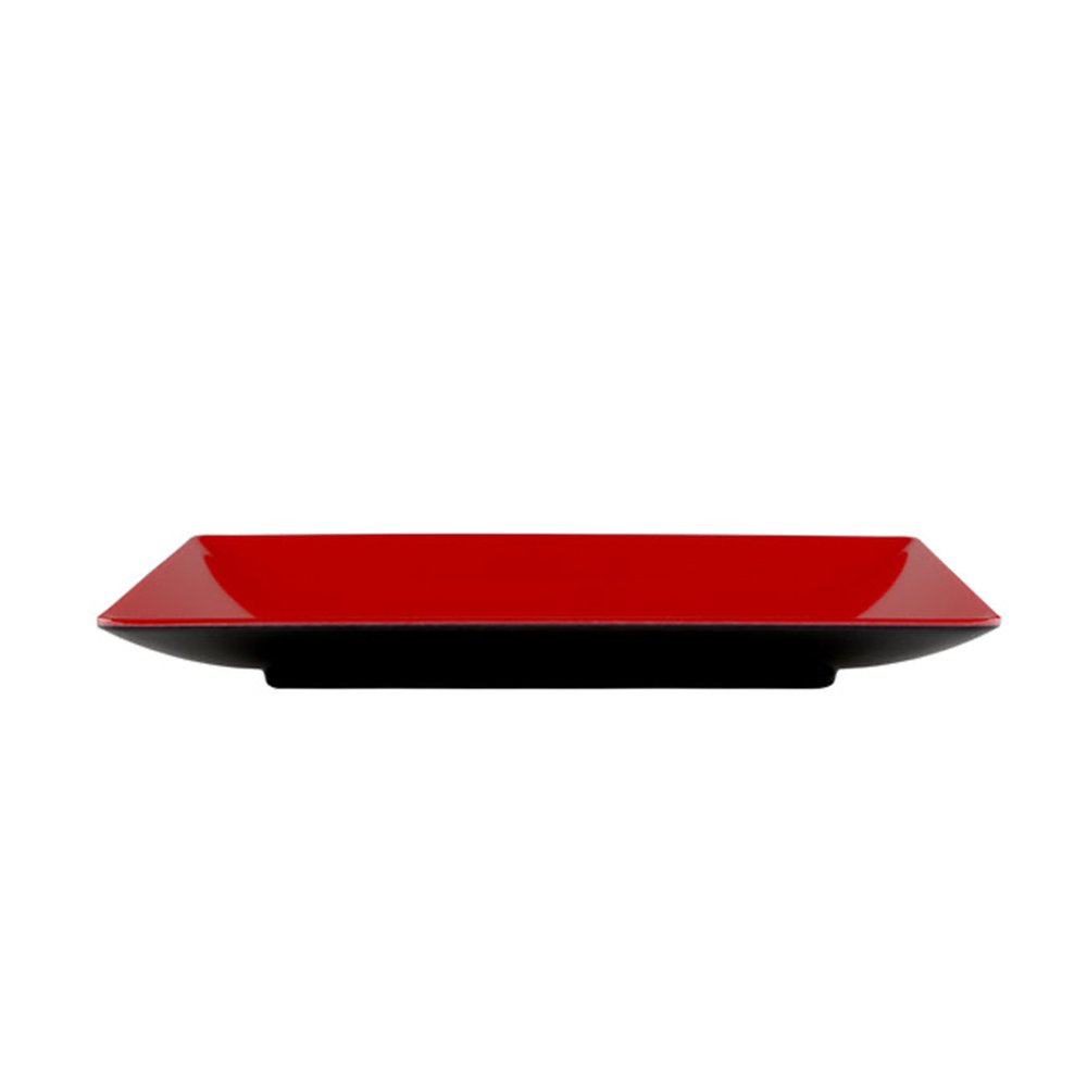 Melamine Deep Rectangle Plate Red/Black (Large)