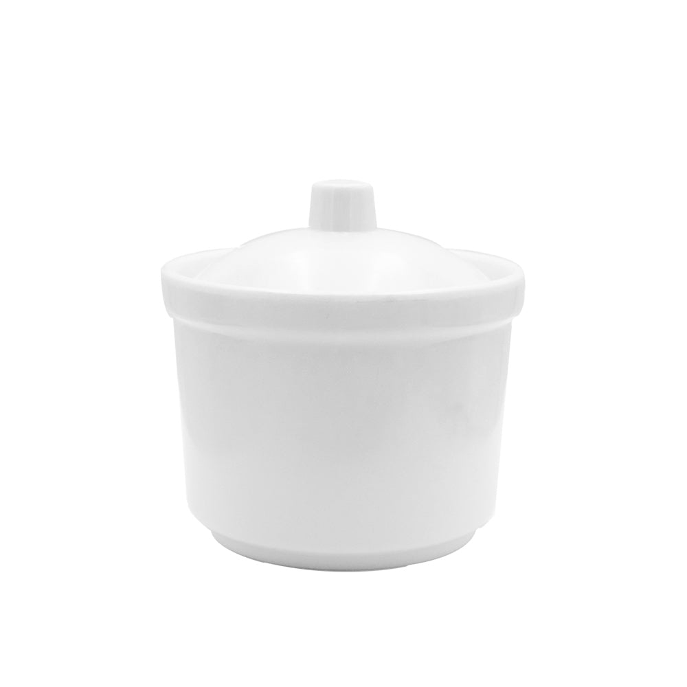 Melamine Tall Bowl with Lid White 4''