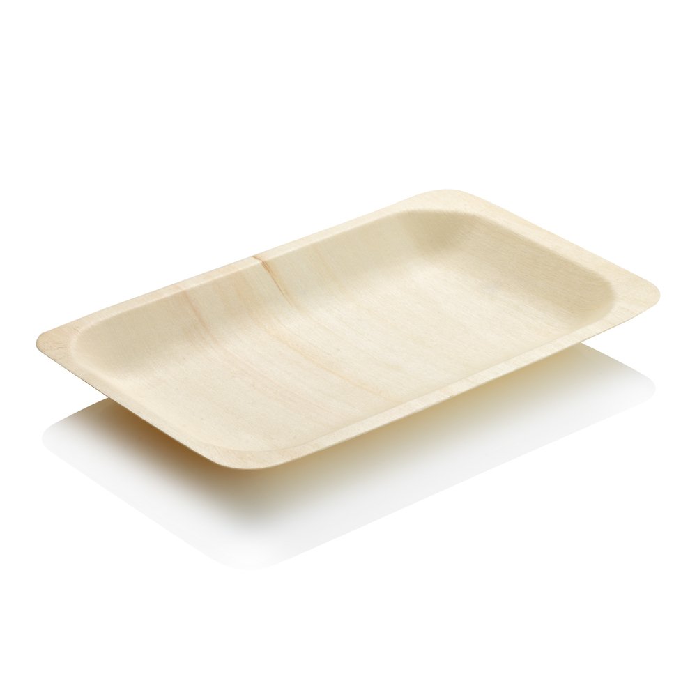 Disposable Wooden Flat Plate (Medium) 100pcs