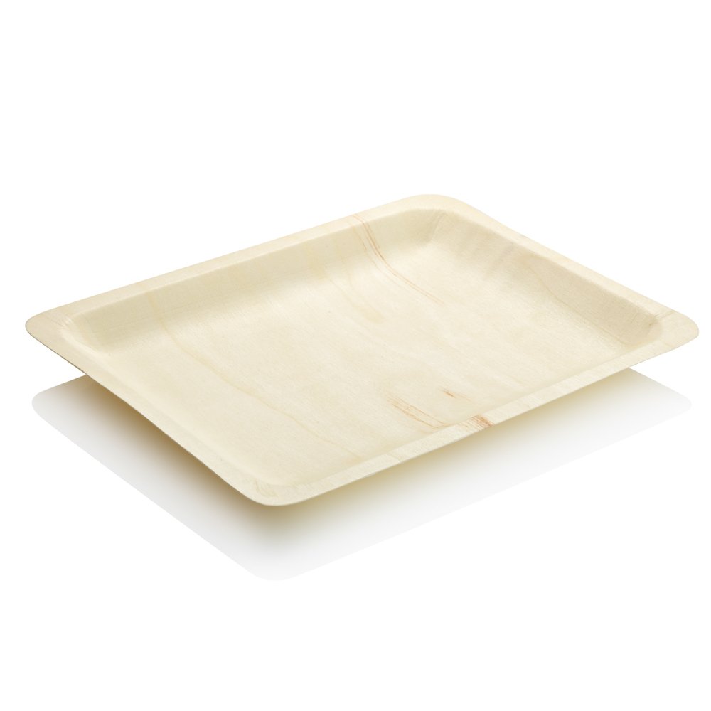 Disposable Wooden Flat Platter (Extra Large) 50pcs