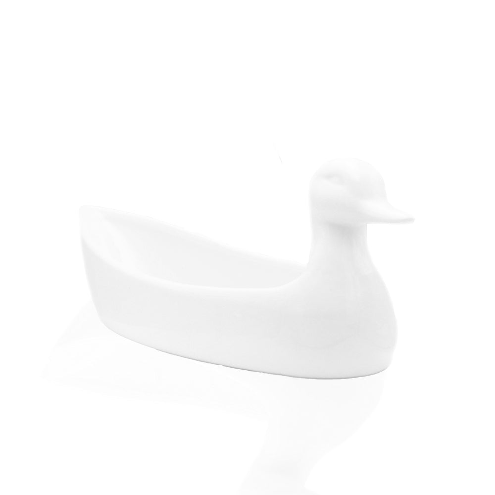 Crockery Duck Shape Platter White 14"