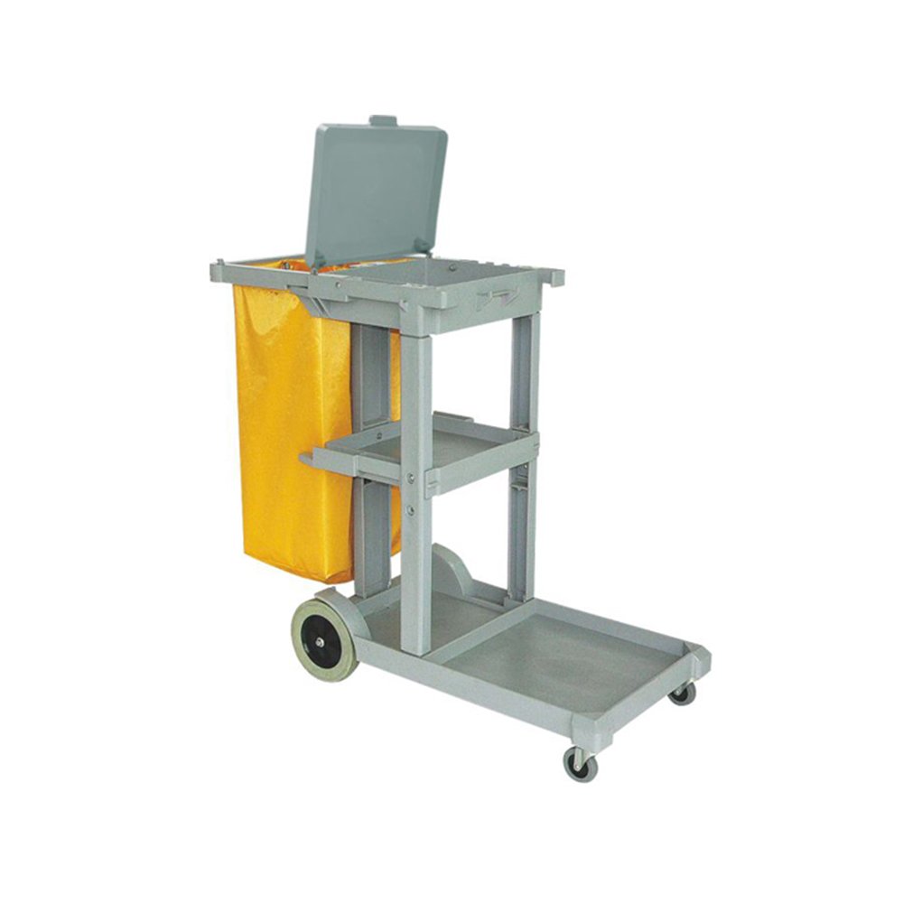 Plastic Cleaning Trolley with Lid