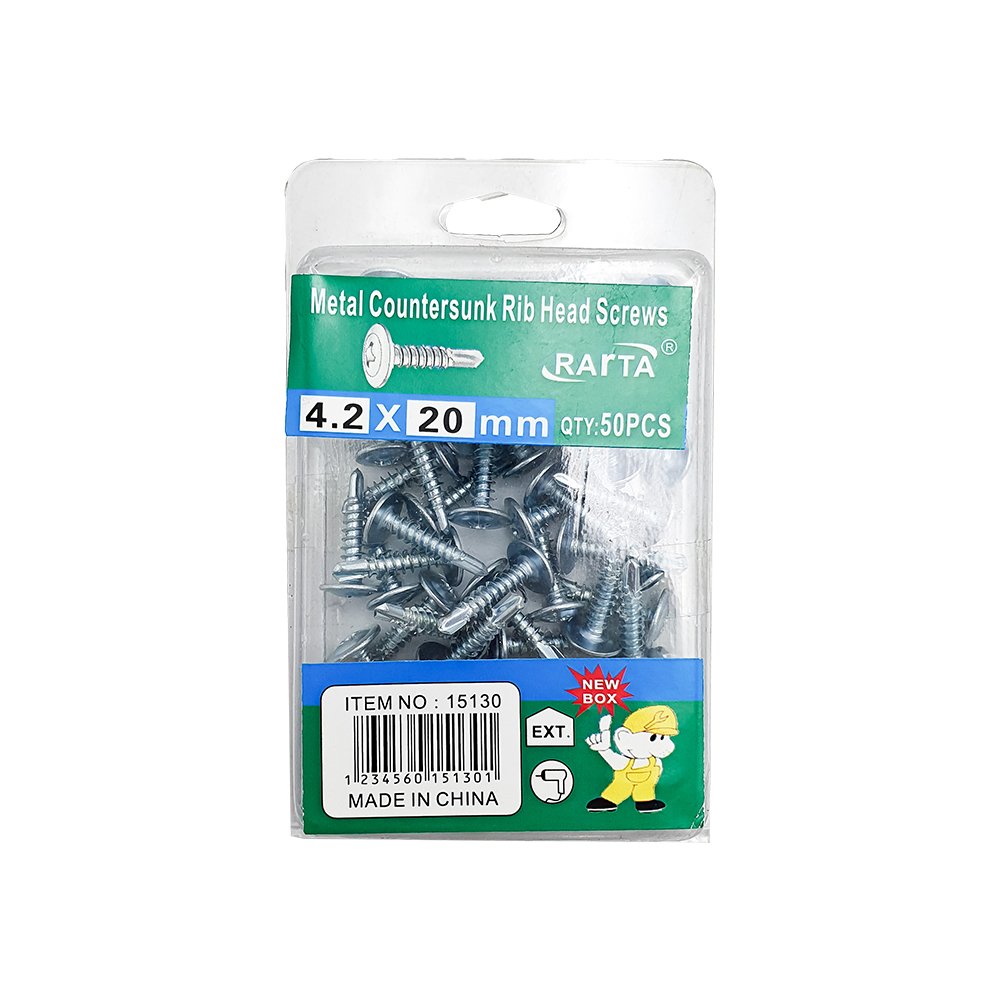 Metal Countersunk Rib Screw 50pcs