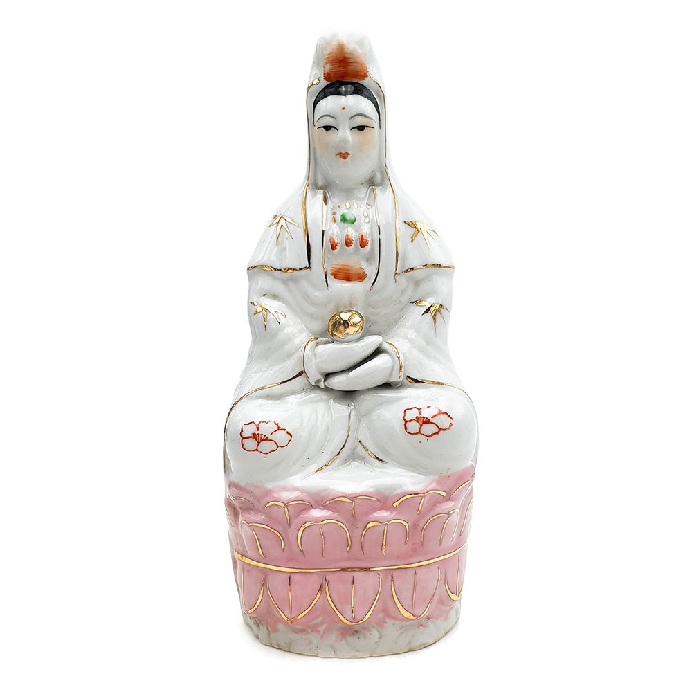 Guanyin Sitting Lotus Buddha Statue 8"