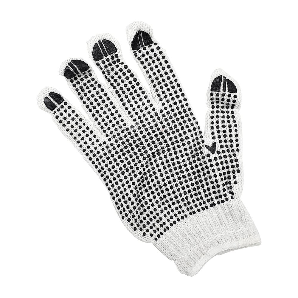 Cotton Gloves with  Rubber Grips Medium