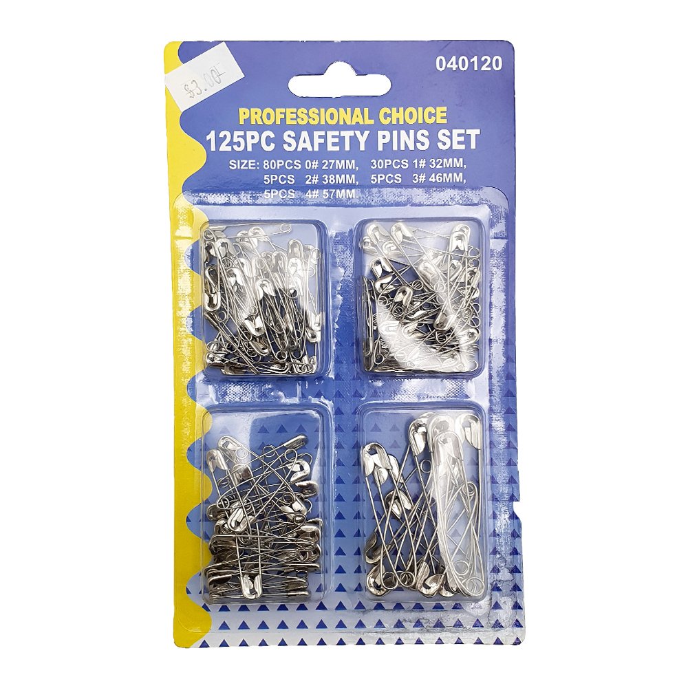 Assorted Safety Pin Silver 125P