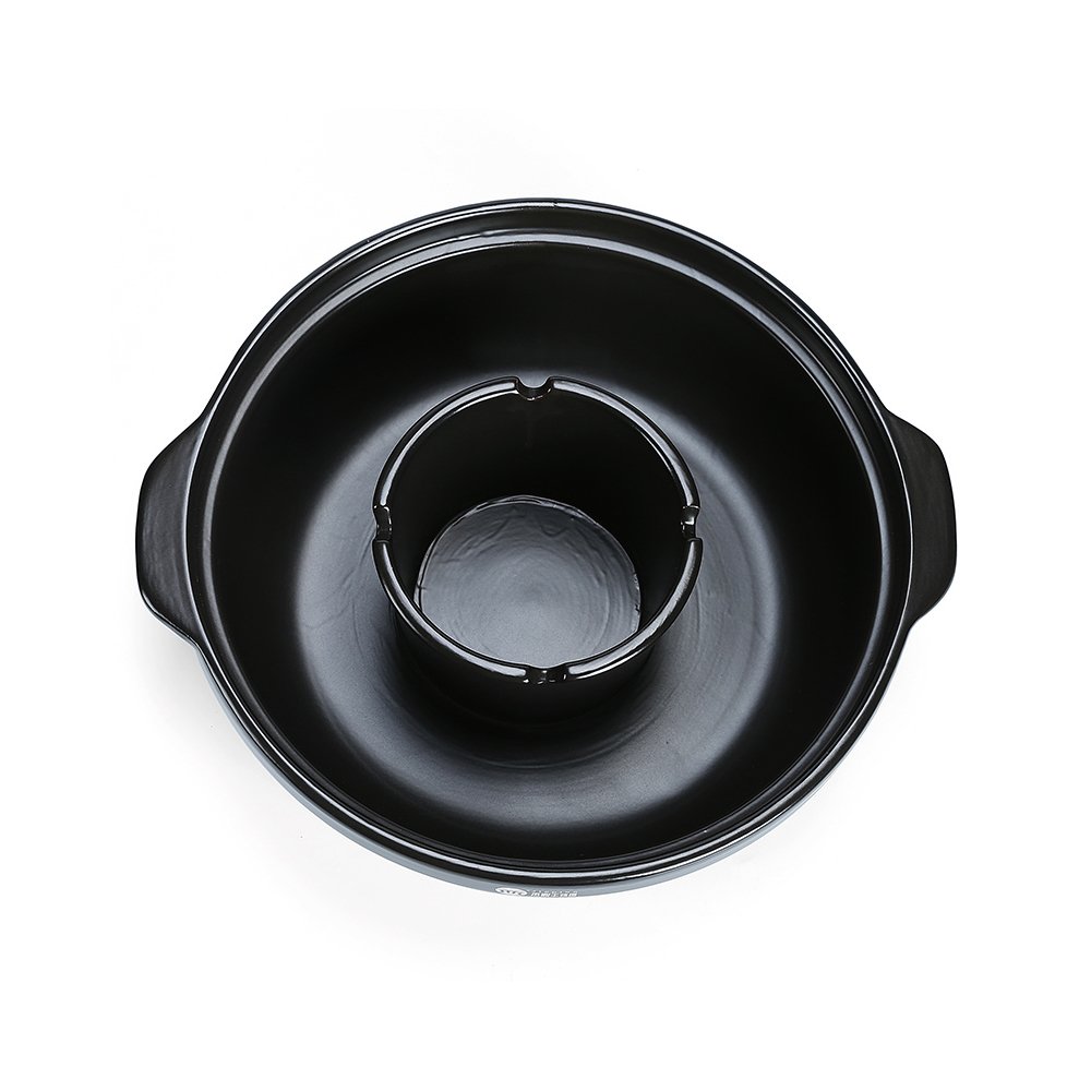 Clay Hot Pot with  Centerpiece Black 12"