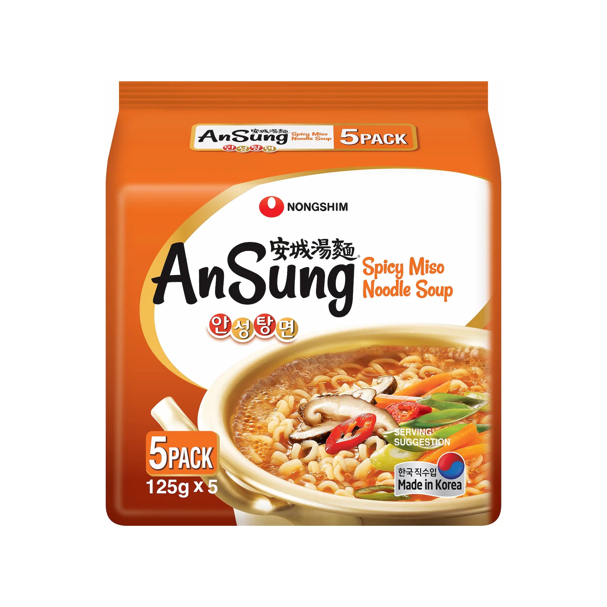 AnSung Tang Spicy Miso Noodle Soup 5's x 125g