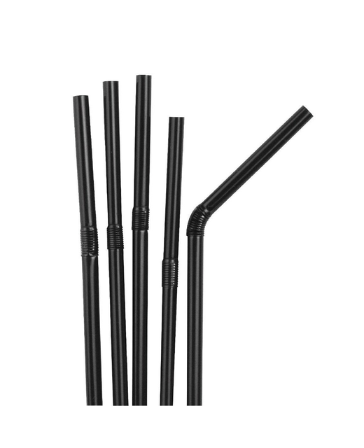 Plastic Flexible Straw (Black)