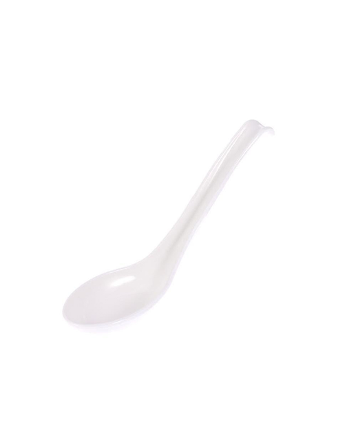 Melamine Soup Spoon With Hook (White)