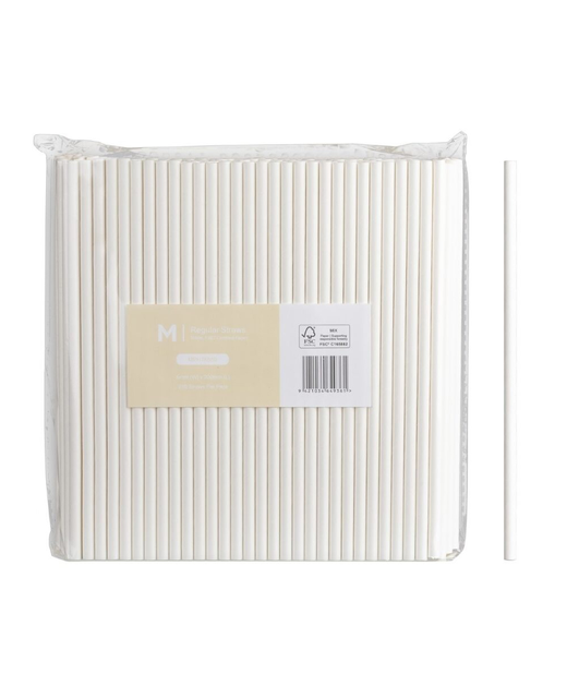 Paper Regular Straight Straws (White)