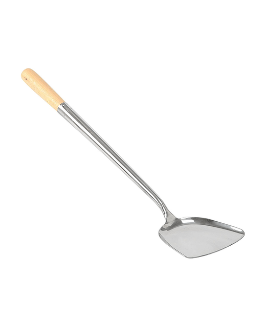 Stainless Steel Wok Spatula With Wooden Handle 