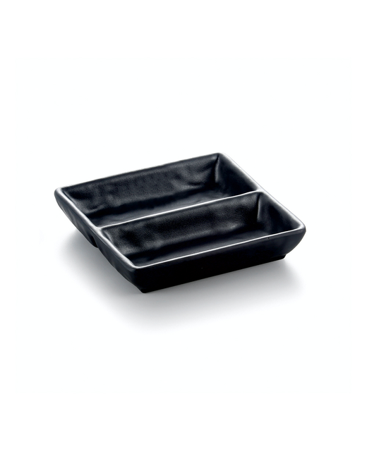 Melamine Square 2 Compartment Sauce Dish