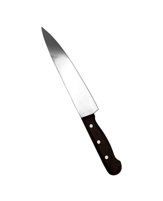 Kitchen Knife With Brown Handle