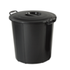 Rubbish Bin With Cover (Black)