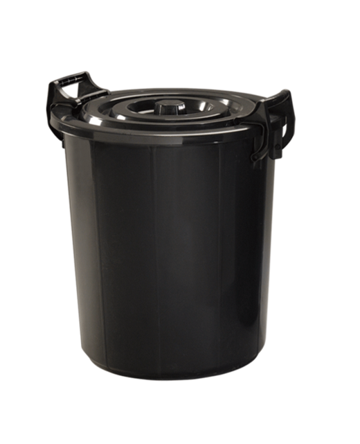 Rubbish Bin With Lock Handle (Black)