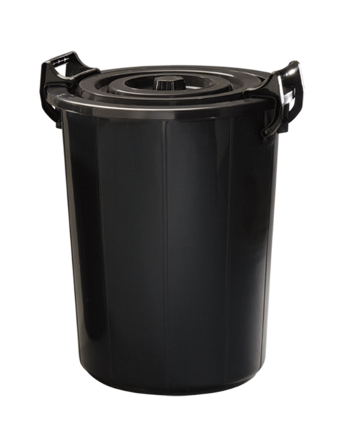 Rubbish Bin With Lock Handle (Black)