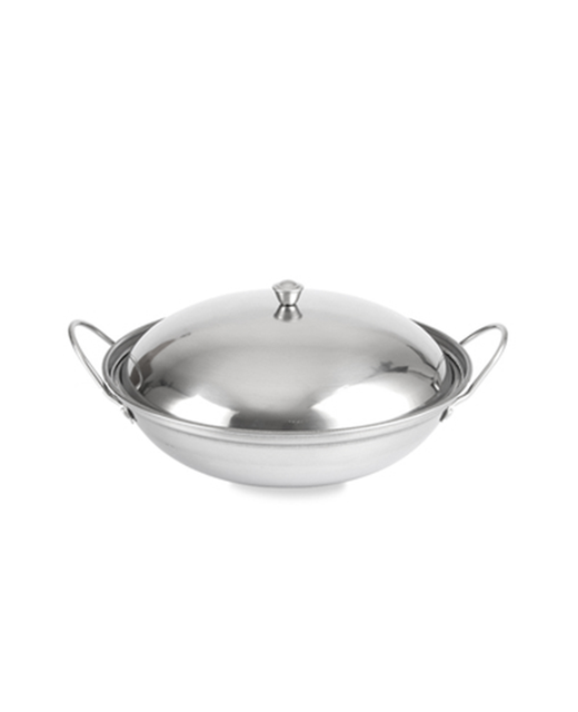 Stainless Steel Wok With Cover (Thick)