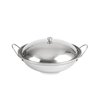 Stainless Steel Wok With Cover (Thick)