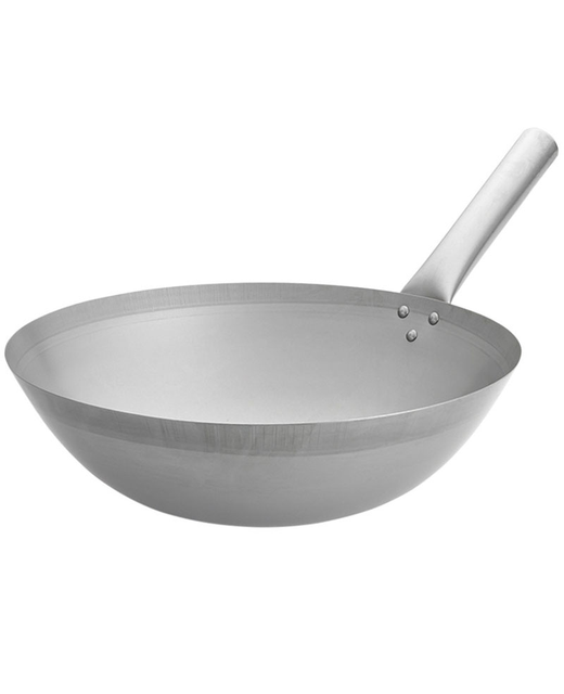 Hand Pressed Wok With Steel Handle