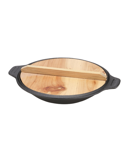 Wooden Cover Iron Hot Pot