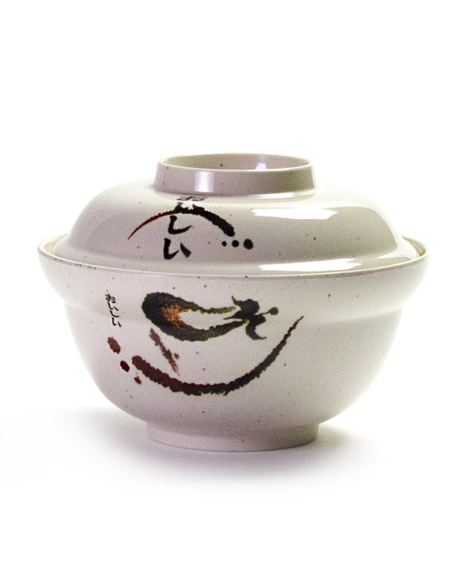 Melamine Miso Bowl With Lid (Eggplant)