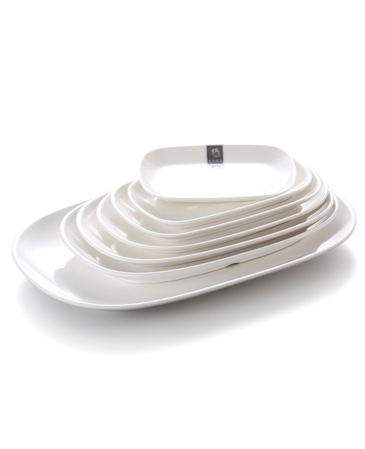 Melamine Rectangle Deep Plate (White)