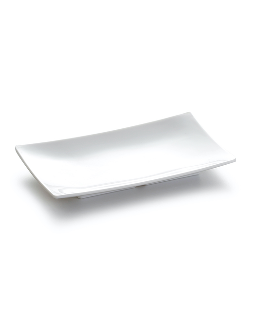 Melamine Rectangle Shallow Plate (White)